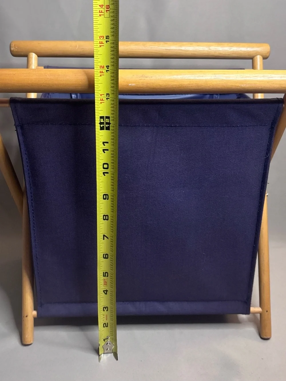 Vintage Navy Canvas Folding Sewing Caddy